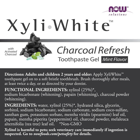 NOW Solutions, Xyliwhite™ Toothpaste Gel, Platinum Mint, Cleanses and Whitens, Fresh Taste, 6.4-Ounce