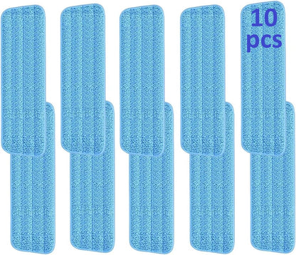 10 Pcs Reusable Mop Pads,16 Inch Microfiber Wet Dry Floor Clean Mop Pad Refill Compatible with Swiffer PowerMop Bona Mop & Other 13-16 Inch Spray Mop