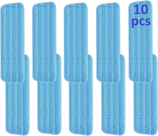 10 Pcs Reusable Mop Pads,16 Inch Microfiber Wet Dry Floor Clean Mop Pad Refill Compatible with Swiffer PowerMop Bona Mop & Other 13-16 Inch Spray Mop