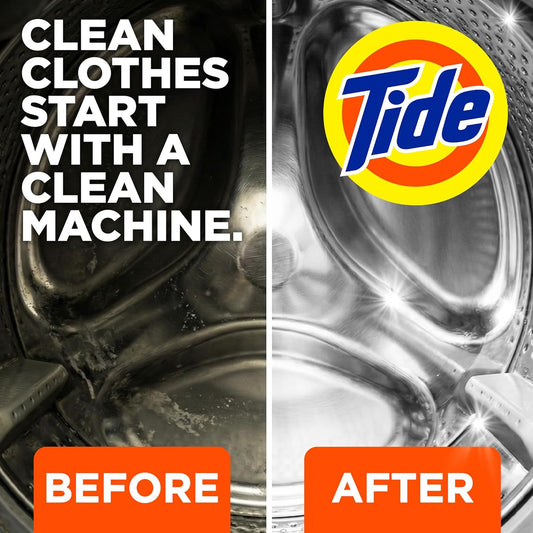 Tide Washing Machine Cleaner 52 Week Supply with Oxi for Front and Top Loader Washer Machines, Deep Cleaning Residue & Odor Eliminator, 12 Month Supply (Packaging May Vary)