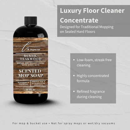 Lapew Baccarat Scented Mop Soap - Luxury Floor Cleaner Concentrate for Mopping Tile, Laminate, Vinyl & Hardwood | Streak-Free, Low-Foam | 36 oz - Colors C