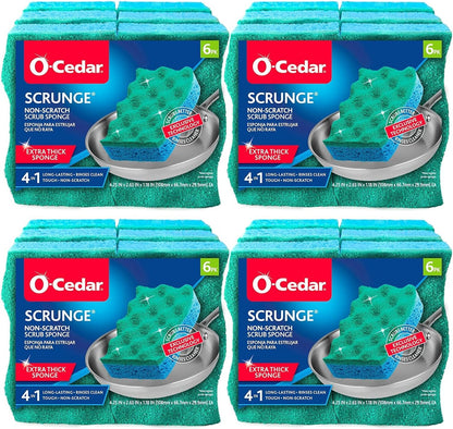 O-Cedar Multi-Use Scrunge Scrub Sponge 6 Count (Pack of 2)
