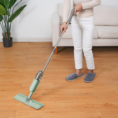 True & Tidy Spray Mop for Floor Cleaning Wet Spray Mop with 12 oz Refillable Bottle and 4 Washable Microfiber Pads Home or Commercial Use Dry Wet Flat Mop for Hardwood Laminate Wood Ceramic (Gray)