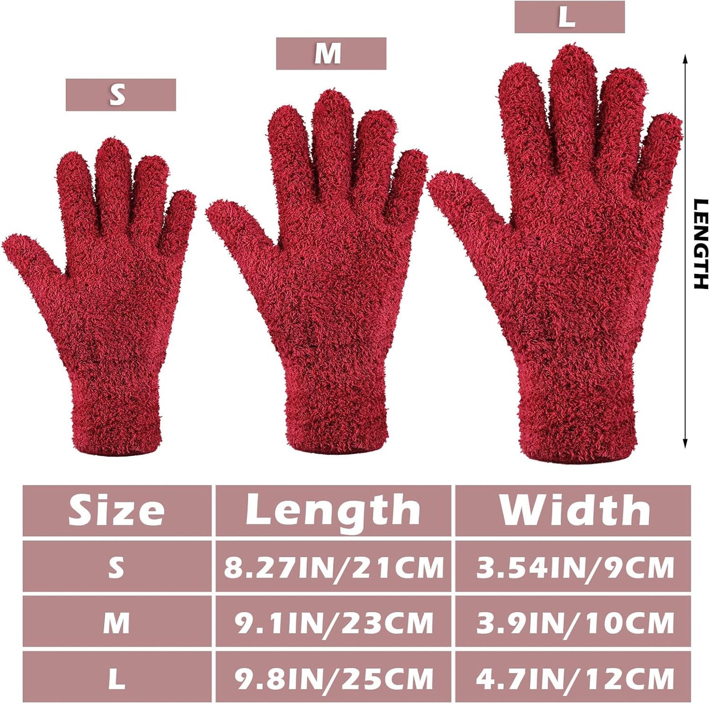 Patelai 3 Pairs Microfiber Plant Dusting Gloves Leaf Cleaning Gloves for Indoor Plants, Blinds, Furniture, House (Green Yellow,Blue,Pink,Medium)