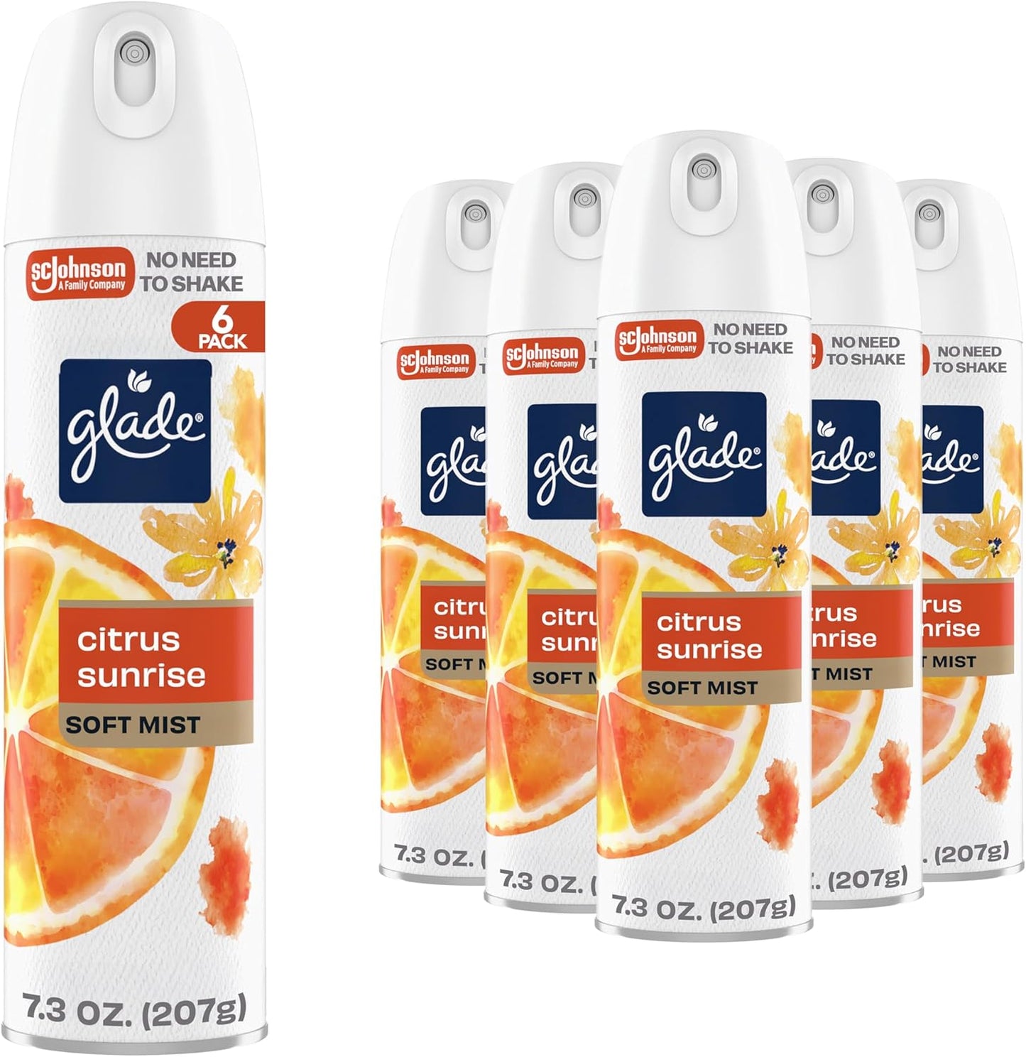 Glade Air Freshener Room Spray, Clean Linen Scent, Odor Fighting to Deliver Long Lasting Freshness, 7.3 Oz, 6 Count
