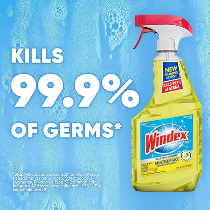 Windex Multipurpose Cleaner Disinfectant Spray Bottle, Packaging Designed to Prevent Leakage and Breaking, Surface Cleaning Spray, Citrus Fresh Scent, 23 Fl Oz