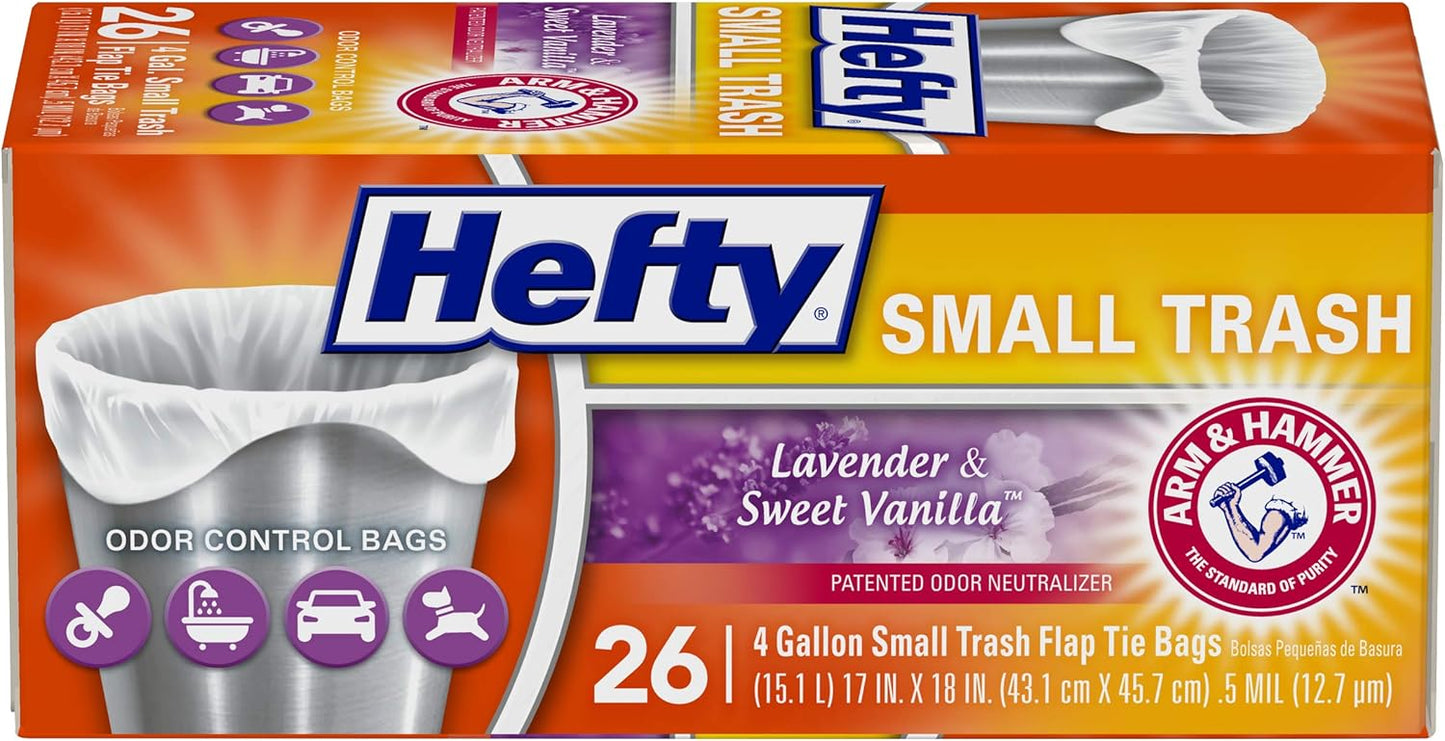 Hefty Small Trash Bags, Fabuloso Scent, 4 Gallon, 52 Count