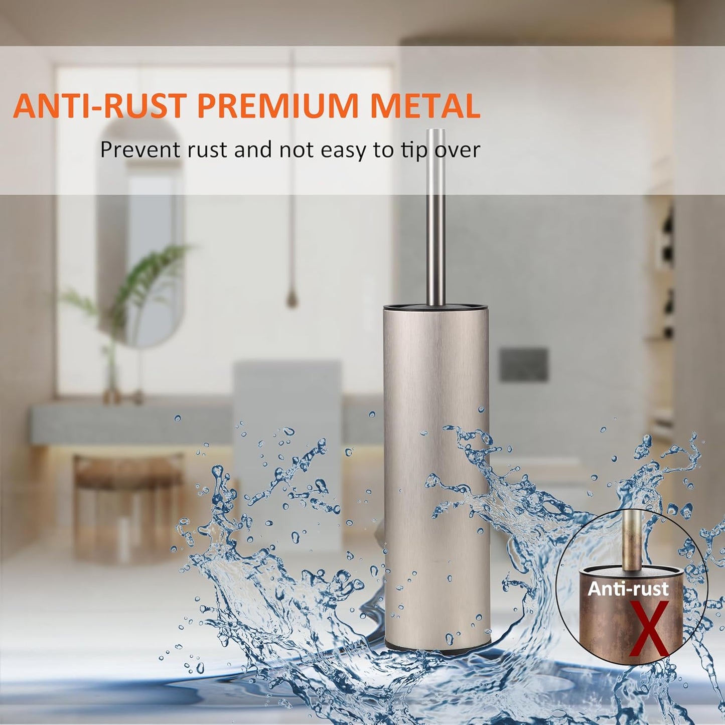 Toilet Brush and Holder Set Premium Material Toilet Bowl Cleaner Free Standing Toilet Bowl Brush and Holder