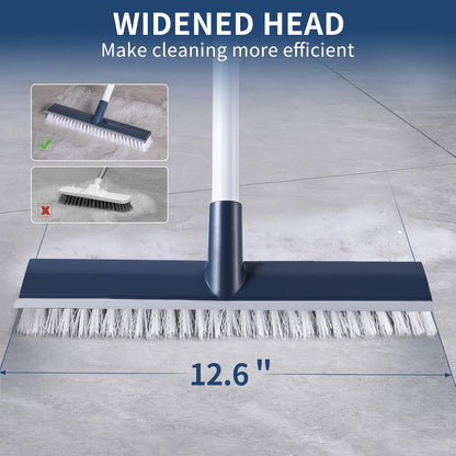 BOOMJOY Grout Brush with Long Handle, 57" Grout Cleaner for Tile Floors, Double-Sided with V-Shape Stiff Bristles for Bathroom, Patio, Kitchen, Wall, Corners and Deck