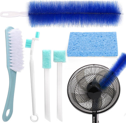 XANGNIER Fan Cleaning Brush Tools Set,6 Pcs Fan Cleaner for Stand up Fan/Desk/Window Exhaust/Box/Oscillating/Standing/Floor/Clip on/Wall/Table/Wall Mount/Pedesta Fan,Bendable Cobweb Duster Remover