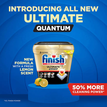 Finish Ultimate Infinity Shine Dishwasher Pods, No Pre-Rinse Dishwasher Detergent Soap Removes Burnt-On Stain, with Protector Shield & CycleSync Technology, Degreasing & Scrubbing Power, 62 Count