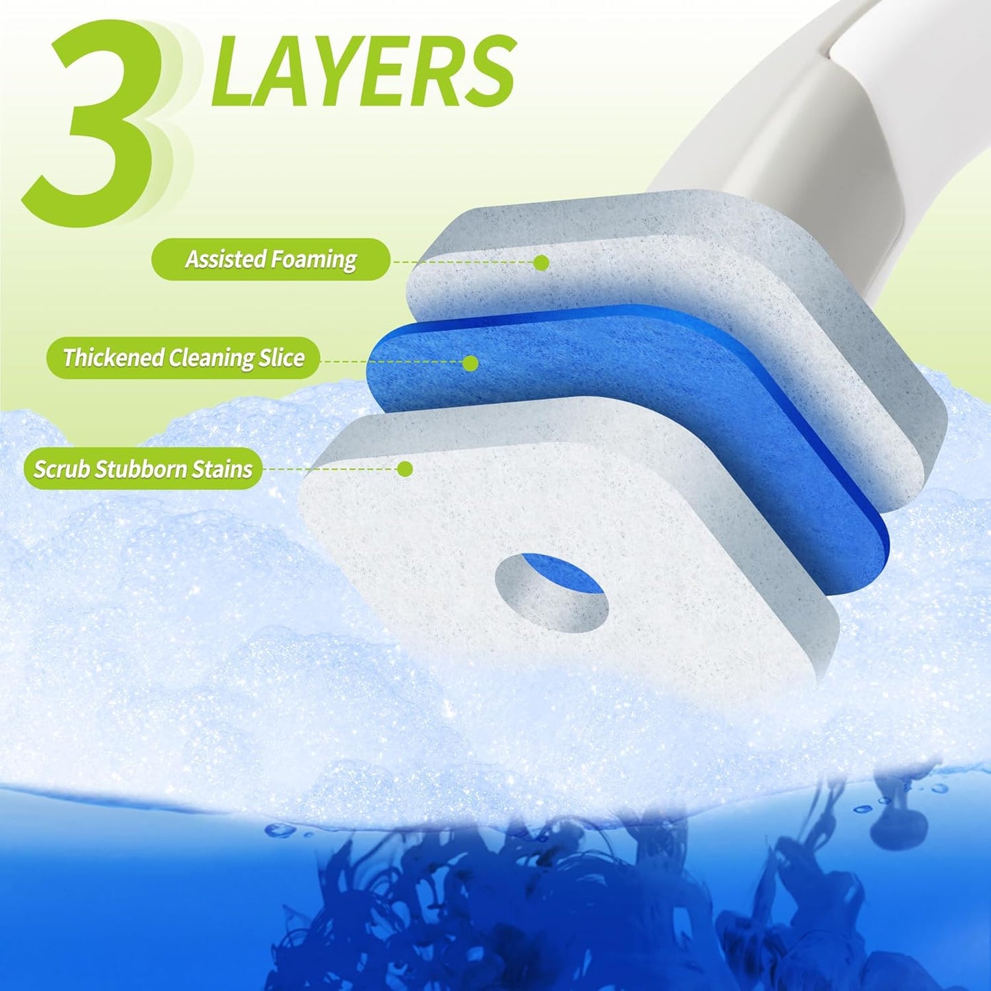 Toilet Bowl Cleaner Wand Refills Compatible with CLOROX, 21 Count Disposable Toilet Brush Refills, Replacement Heads for Toilet Cleaning System