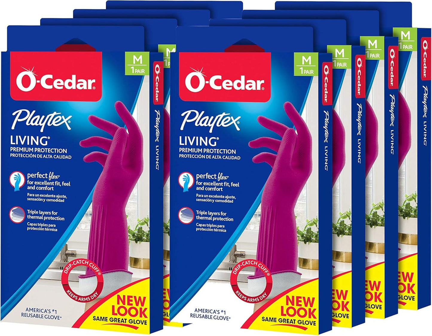 PLAYTEX Living Reuseable Rubber Cleaning Gloves (Small, 1 Pack), Premium Protection Reusable Household Gloves