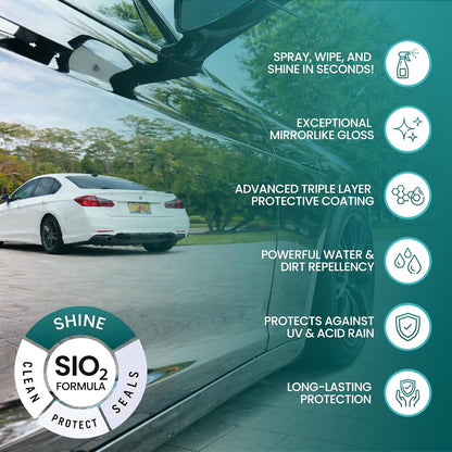 Fixture Shield Revive Kitchen and Bathroom Cleaner with SiO₂ Multi‑Surface Cleaner Spray for Home Cleaning – Streak‑Free Stainless Steel, Glass, Tile & Countertop Shine and Protectant