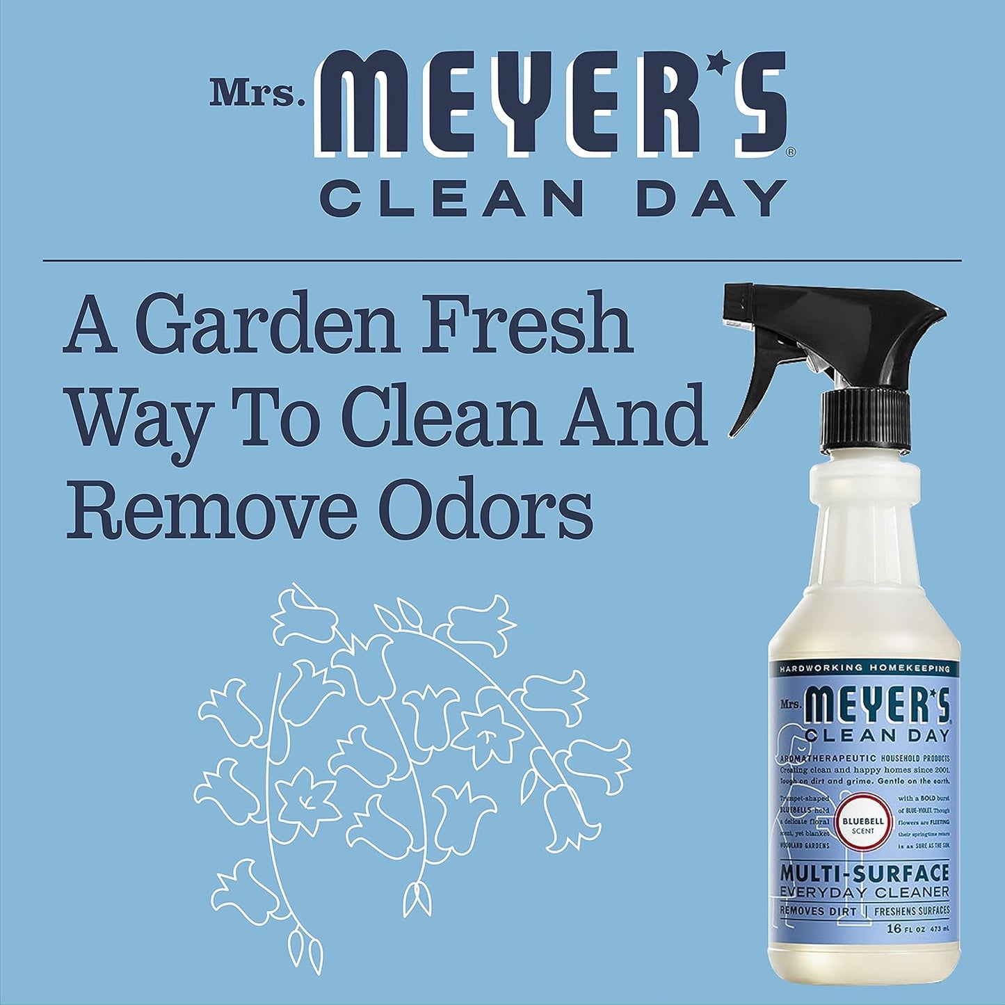 MRS. MEYER'S CLEAN DAY Multi-Surface Everyday Cleaner, Compassion Flower Scent, 16 Fl Oz Bottle