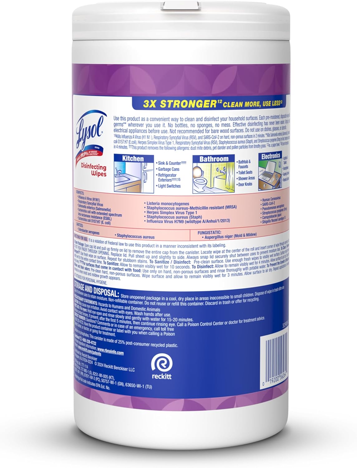 Lysol Disinfectant Wipes, Dorm Room Essentials, Multi-Surface Antibacterial Cleaning Wipes, For Disinfecting and Cleaning, Crisp Linen, 80 Count