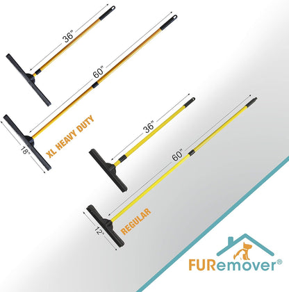 FURemover Pet Hair Removal Rubber Broom, 61" Telescopic Handle