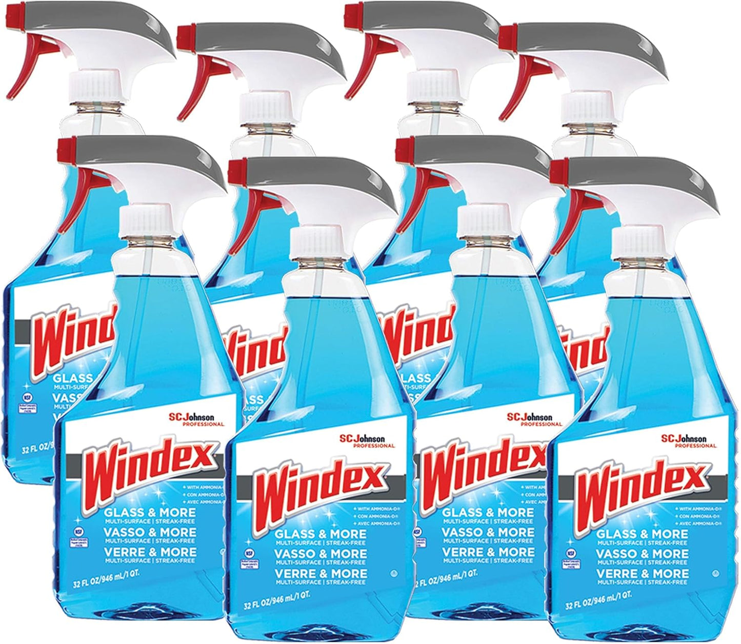 SC Johnson Professional Windex Glass and More Multi-Surface Cleaner, Windex Glass Cleaner Refill, Multi Surface Cleaner, 128 fl. oz. Bottles, 4 Count, for Professional Use Only