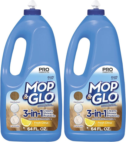 Mop & Glo Professional Multi-Surface Floor Cleaner, Fresh Citrus Scent, 64 Oz