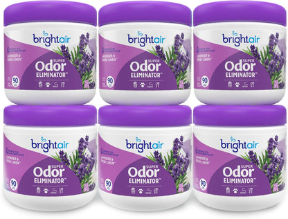 Bright Air 14 oz. Super Odor Eliminator, For Medium-Size Spaces, Cool & Clean Scent, Case of 6,Air Freshener, Natural Essential Oils, Lasts Up to 90 Days Each