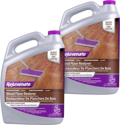 Rejuvenate Professional Wood Floor Restorer Fills Scratches, Shines And Protects Wood Flooring For A High Gloss Shine, 32 Ounces