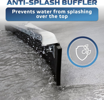 DSV Standard Curved Floor Squeegee 24’’, Rubber Blade Garage Squeegee, Taper Pole Connection - Handle Sold Separately for Tiles, Concrete and Asphalt