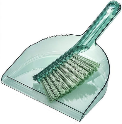 Small Broom with Dustpan Combo Set Mini Broom and Brush Set Hand Sweeper for Cleaning Desk Office Kitchen Pet Nest (White)