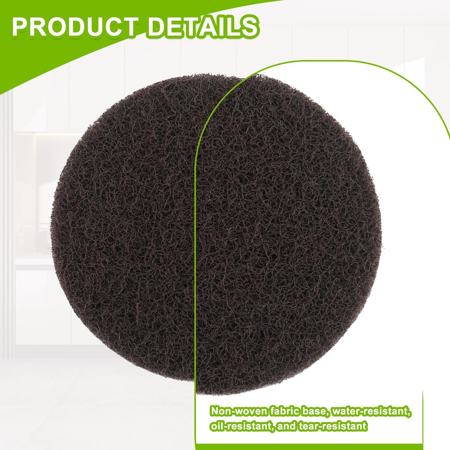 16pcs Kitchen Pads Power Scrubber Pads Set Electric Scrubber Replacement Scouring Pads fit for Dremel Versa Scouring Pads,Green