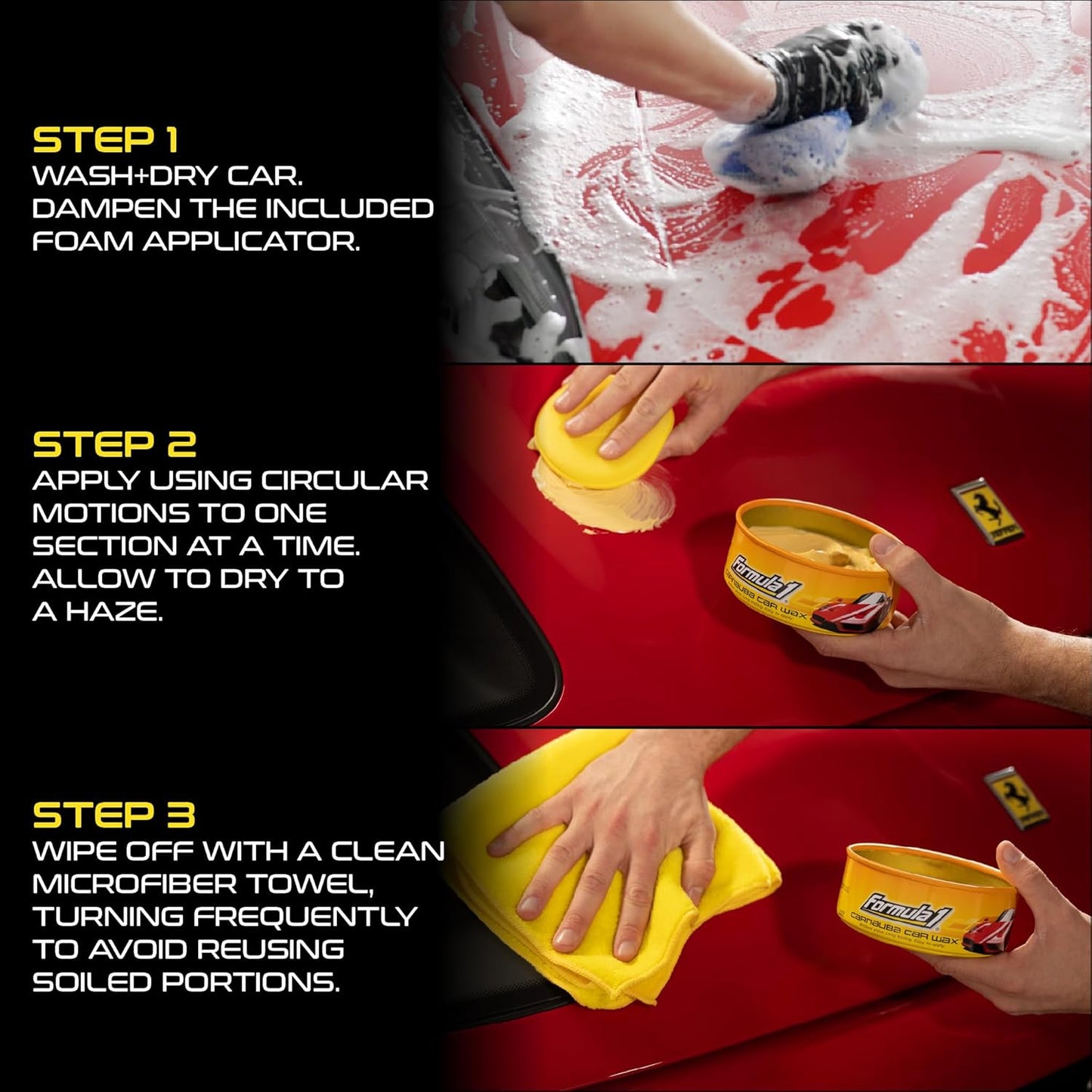 Formula 1 Fast Wax Carnauba Detailing Spray – Car Wax for Natural Gloss – Easy to Use Exterior Detailing Supplies for All Paint Finishes (16 ounce)