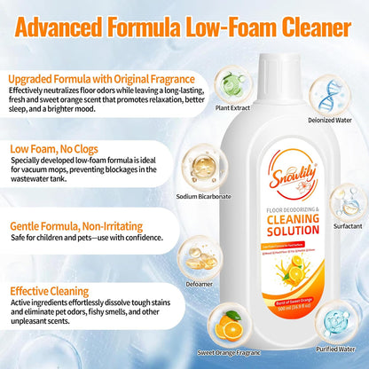 Snowlily 2 Pack Floor Cleaning Solution,Floor Cleaner for All Robot Vacuums Wet-Dry Mops,Deep Cleans Hardwood,Tile & Laminate,33.8 Fl Oz (Bluebell)