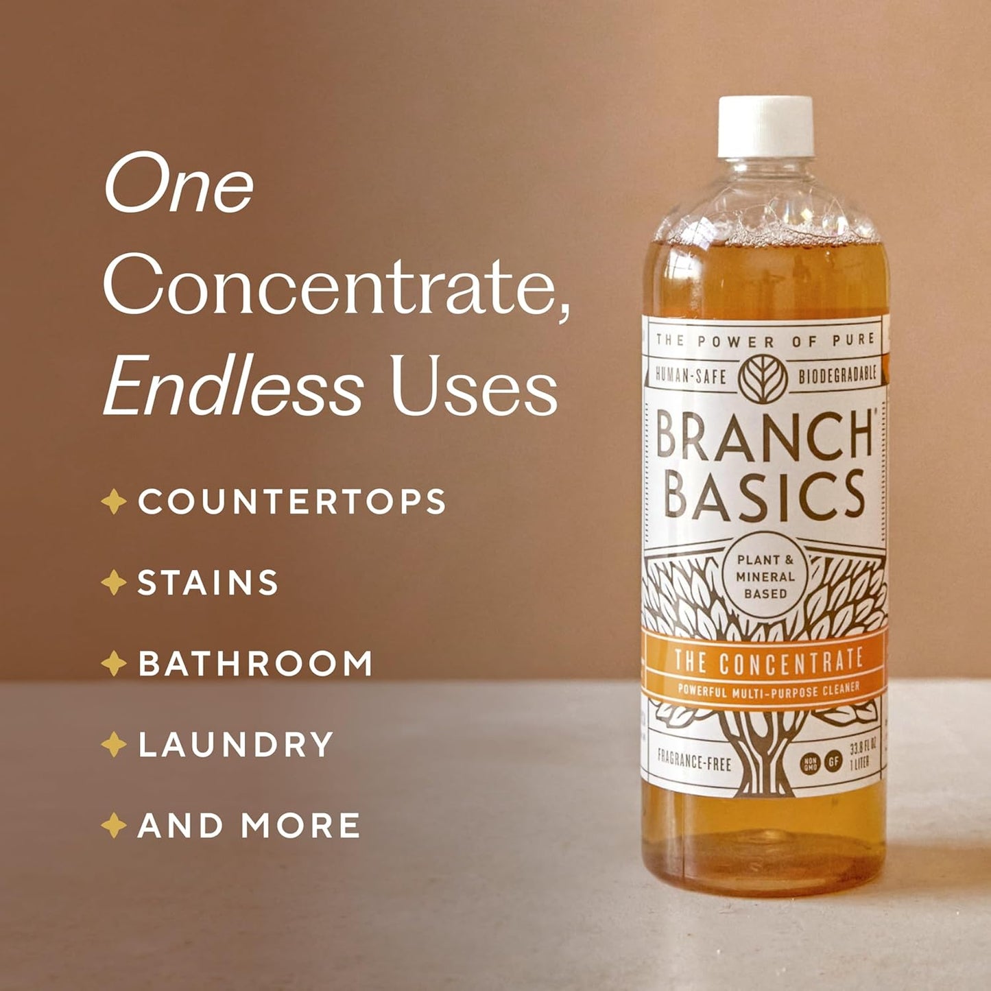 Branch Basics Concentrate Refill (33.8 oz) | All Purpose Multi-Surface Cleaning Concentrate - Replace Every Household Cleaner | Plant & Mineral-Based, Human-Safe, Fragrance Free