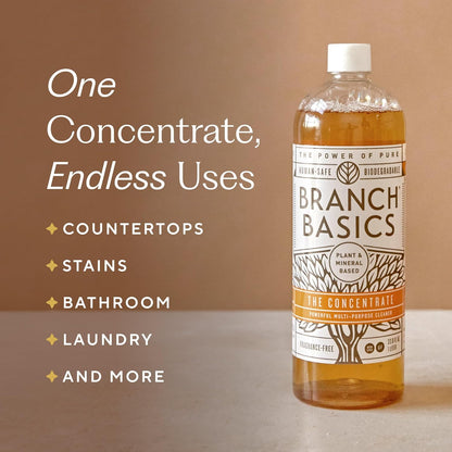 Branch Basics Concentrate Refill (33.8 oz) | All Purpose Multi-Surface Cleaning Concentrate - Replace Every Household Cleaner | Plant & Mineral-Based, Human-Safe, Fragrance Free