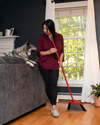 O-Cedar One Sweep Broom with Step-On Dustpan | Remove 99% with One | Lightweight Quiet Cleaning Tool | Ideal for Pet Owners