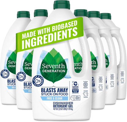 Seventh Generation Dishwasher Detergent Gel Lemon Scent 2 pack for sparkling dishes dishwasher soap 70 oz