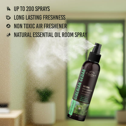 Non-Toxic Odor Eliminator,Natural Cedar Air Freshener Spray for Clothes Storage & Moth Repellent,Closet & Couch Deodorizer,Long Lasting Bathroom & Toilet Freshener, Safe for Kids & Pets-4 oz Pack of 1