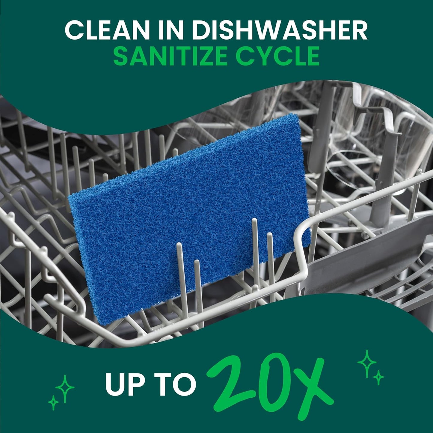 Scotch-Brite Zero Scratch Scouring Pad, Effective + Gentle Dish Scrubber for Household Cleaning, 3 Scrub Pads for Dishes, Nonstick Pots and Pans, Glass, Tubs, Showers, Reusable & Durable