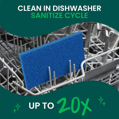 Scotch-Brite Zero Scratch Scouring Pad, Effective + Gentle Dish Scrubber for Household Cleaning, 3 Scrub Pads for Dishes, Nonstick Pots and Pans, Glass, Tubs, Showers, Reusable & Durable