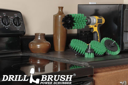 Drillbrush Multi-Surface Drill Brush Attachments Set for Car Interior, Bathroom, Flooring, Counters, Sinks, Siding, Garages, and More - Dishwasher Safe Drill Brush Car Detailing Kit Attachment Set