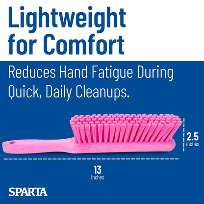 SPARTA Handheld Soft Counter Brush 8 Inch Bristle Span, Multi-Use Dust Brush with 5 Inch Handle for Tables, Countertops, and Delicate Surfaces, Polyester, Orange
