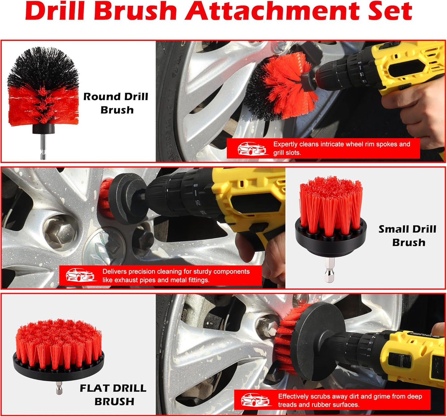 10Pcs Interior Detailing Brush Set, Car Vent & Dashboard Cleaner Kit with Microfiber Towel, Storage Bag (10PCS)