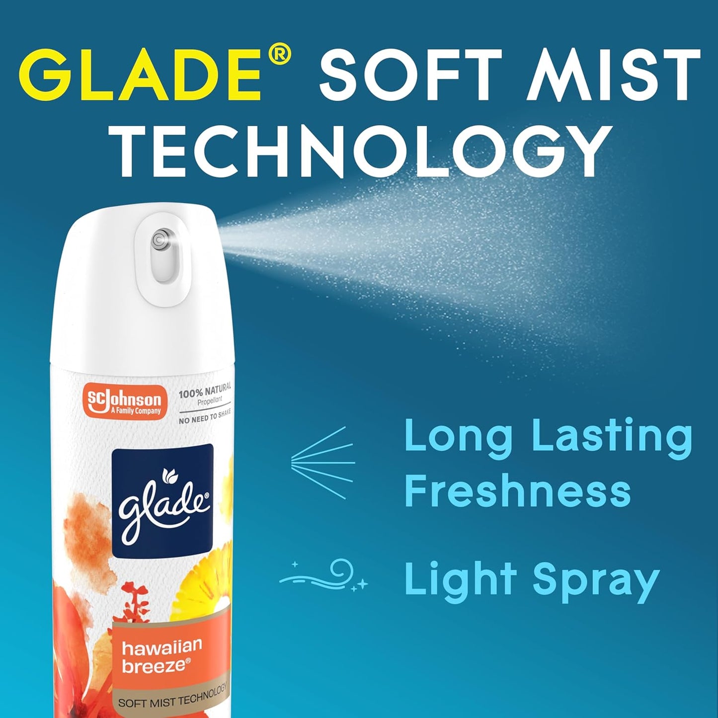 Glade Air Freshener Room Spray, Clean Linen Scent, Odor Fighting to Deliver Long Lasting Freshness, 7.3 Oz, 6 Count