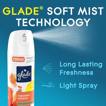 Glade Air Freshener Room Spray, Clean Linen Scent, Odor Fighting to Deliver Long Lasting Freshness, 7.3 Oz, 6 Count