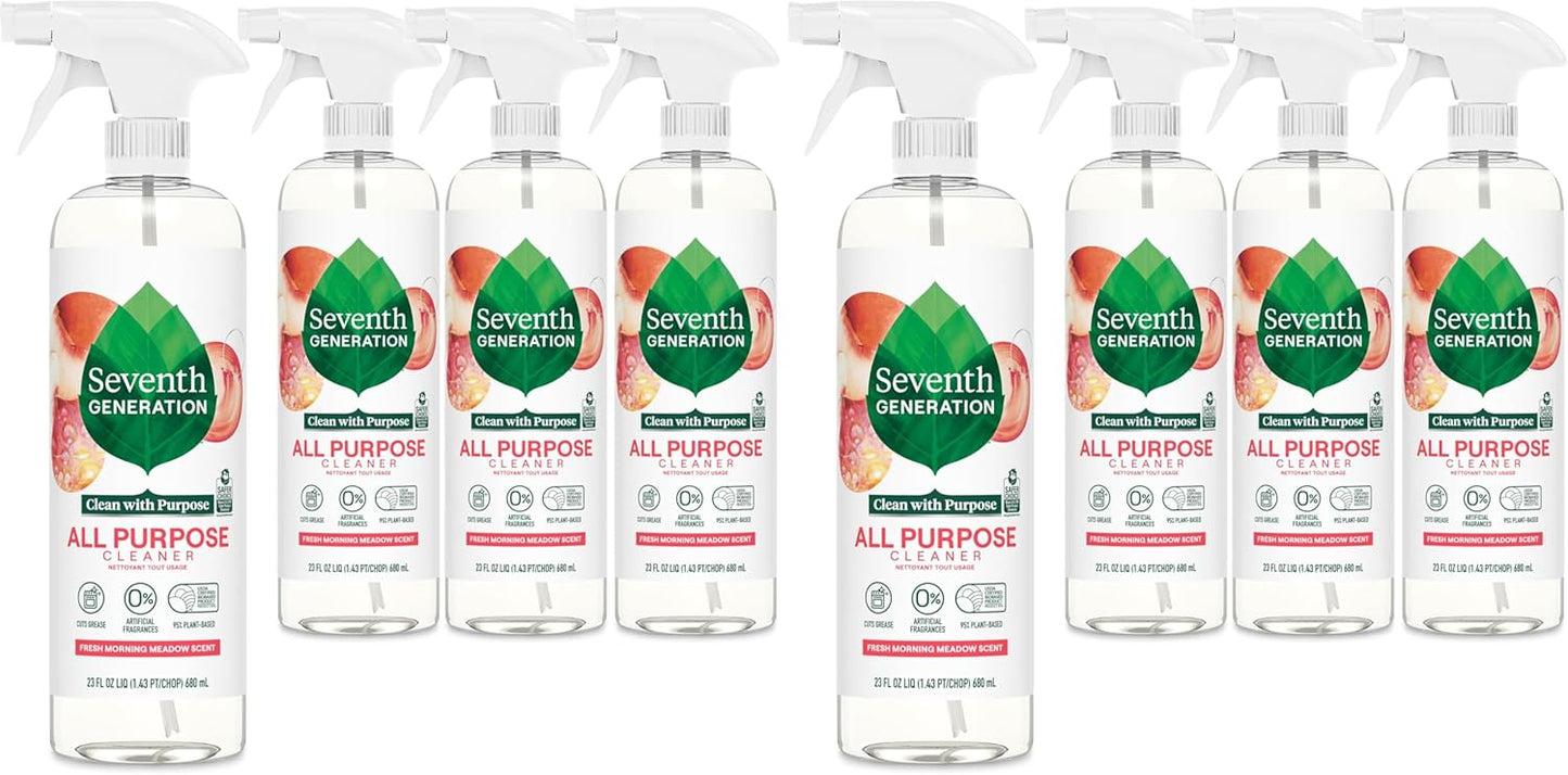 Seventh Generation All Purpose Cleaner, Biodegradable Formula, Free & Clear, 23 oz (Pack of 4)
