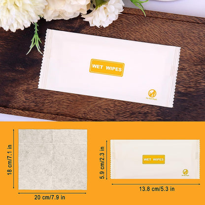 200 pcs Wet Wipes Individually Wrapped, Lemon Travel Wipes, Clean Wipe Individual Wipes Bulk for Travel with Aloe for Butt, Hands, Face Cleaning, Daily Use