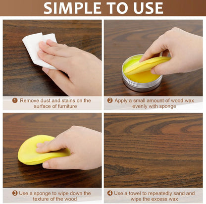 SEISSO Wood Polish Wax, Paste Wax for Wood Finish, Wood Wax Polish, Conditioner, Cleaner, Restorer, Furniture Polish for Wooden Floors, Cabinets, Tables, Doors