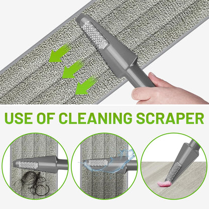 Spray Mops for Floor Cleaning - Wet Dry Mops with 2 Washable + 2 Disposable Pads for Swiffer Powermop - Refillable Bottle for Hardwood Tile Home Kitchen - Absorbs Pet Hair Dust Stains
