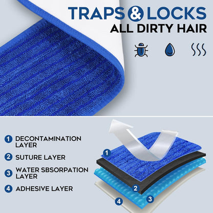 Matthew 18'' 36Pcs Microfiber Spray Mop Replacement Pads Heads for Wet Dry Floors Reusable Home Commercial Cleaning Refills,Machine Washable Fits Compatible with Bona Mop&Most Spray Mops Blue