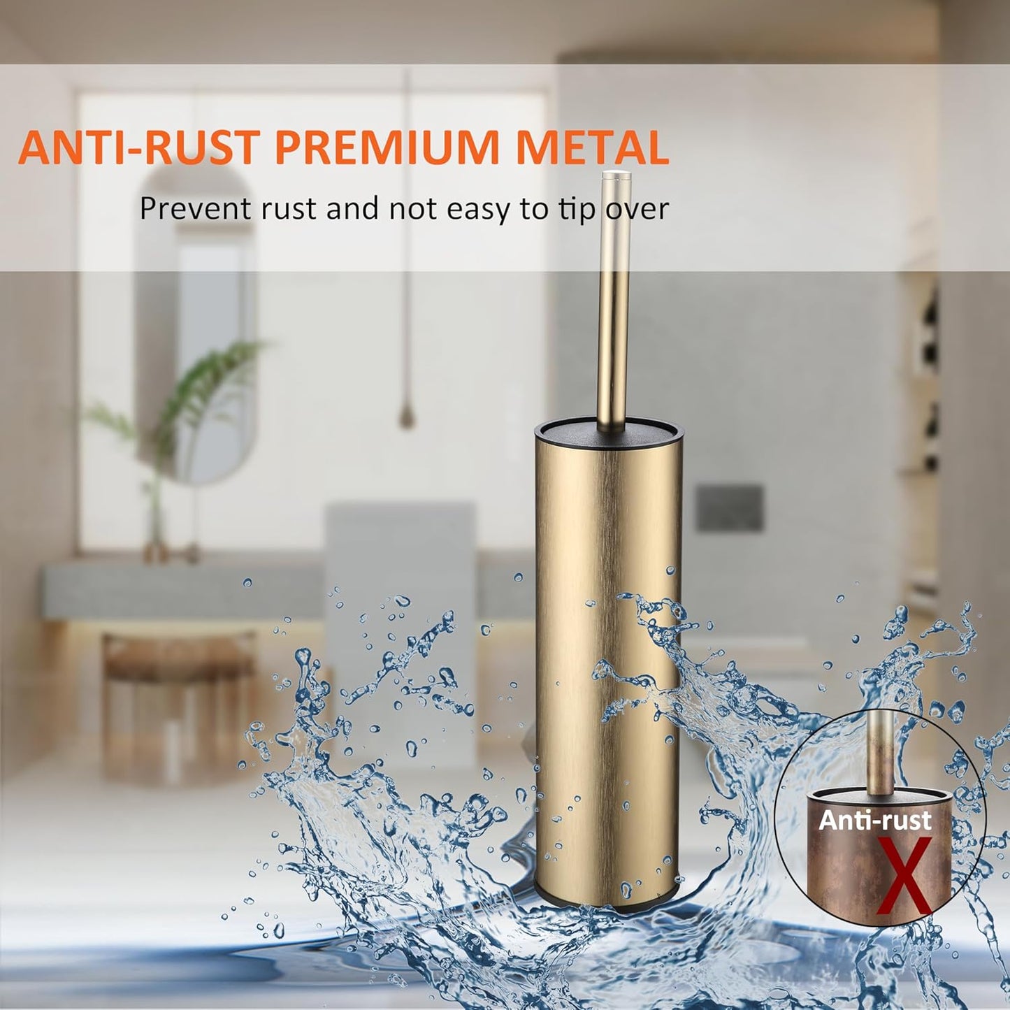 Toilet Brush and Holder Set Premium Material Toilet Bowl Cleaner Free Standing Toilet Bowl Brush and Holder