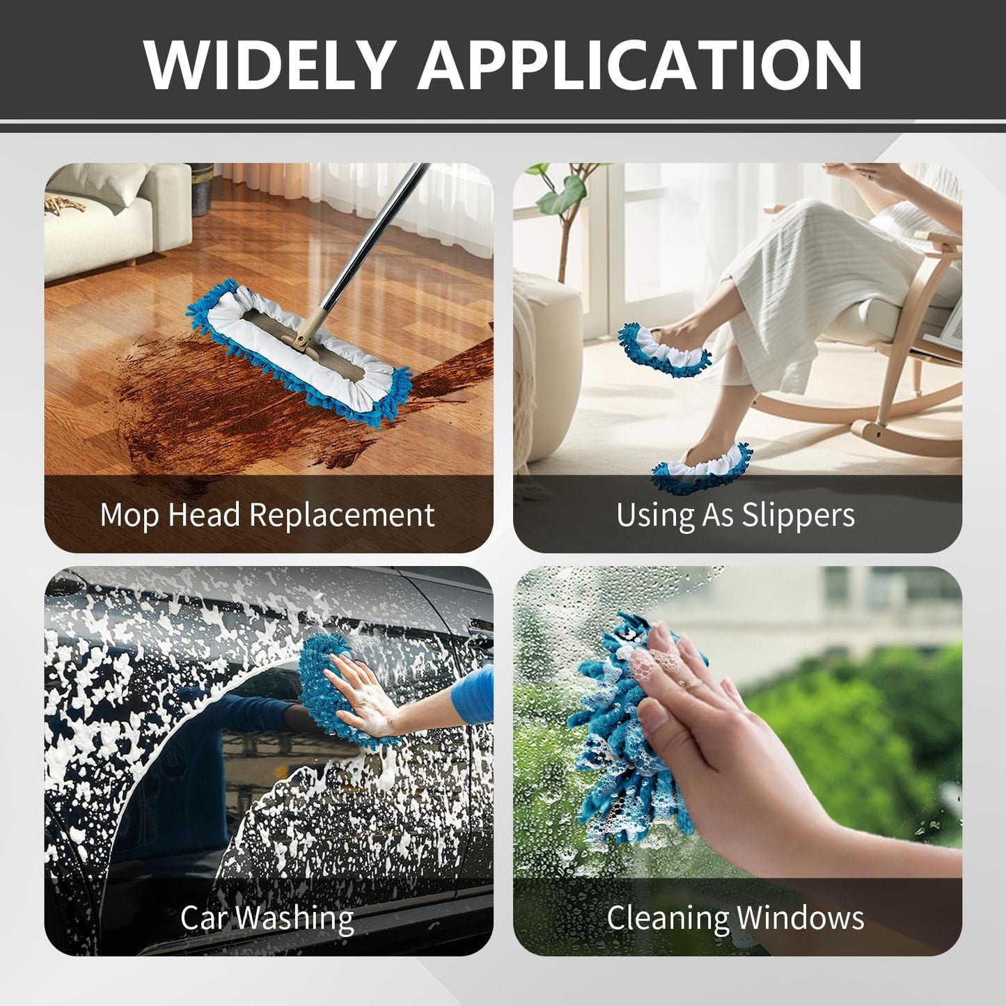 Mop Slippers Socks Floor Cleaning,Microfiber Shoe Covers dust Washable Reusable for Woman Man House Kitchen