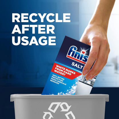 Finish, Dishwasher Salt, 4kg, Prevents Limescale and White Residue, Effective against Hard Water, For Cleaner and Shinier Dishes vs Dishwasher tablets alone